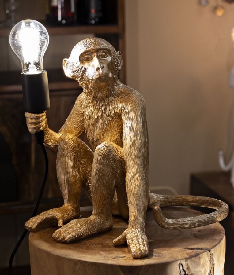 TABLE LAMP MONKEY SITTING GOLD CM 33X33X32 - slika 7