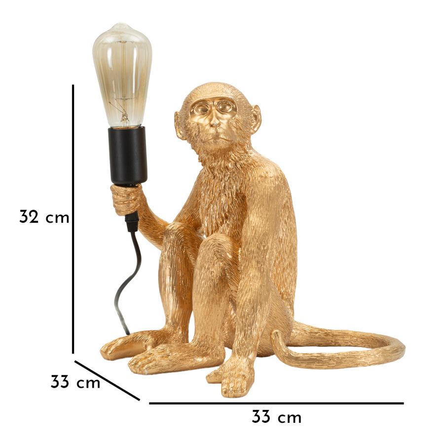 TABLE LAMP MONKEY SITTING GOLD CM 33X33X32 - slika 8