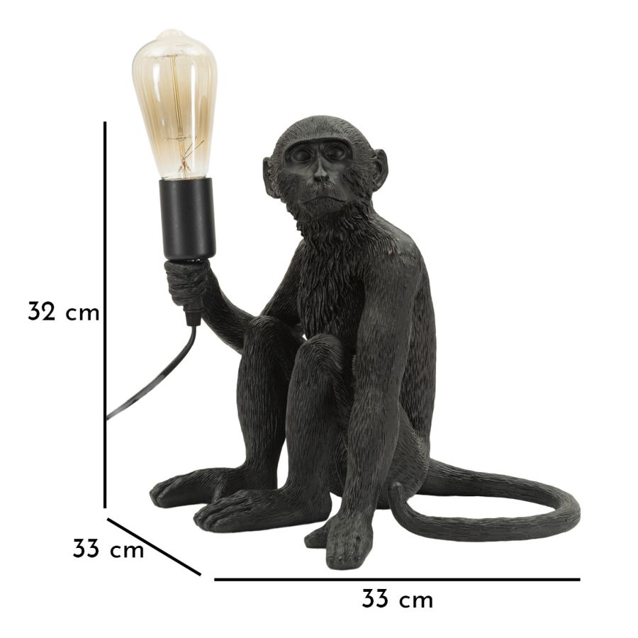 TABLE LAMP MONKEY SITTING BLACK CM 33X33X32 - slika 8