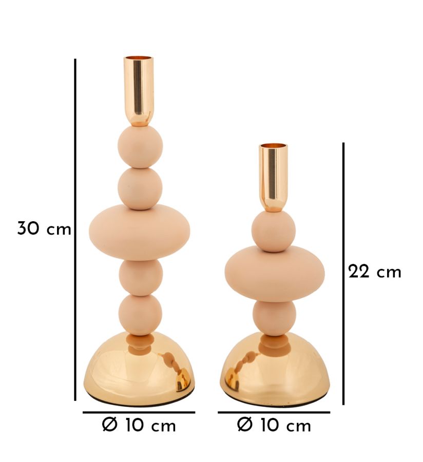 CANDLE HOLDER PINK GALAXY SET 2 PCS CM Ø 10 X 22-10 X 30 - slika 5