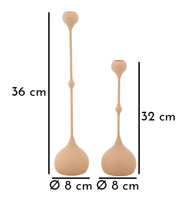 CANDLE HOLDER SLIMMY PINK SET 2 PCS CM Ø 8X26-8X37 - slika 5