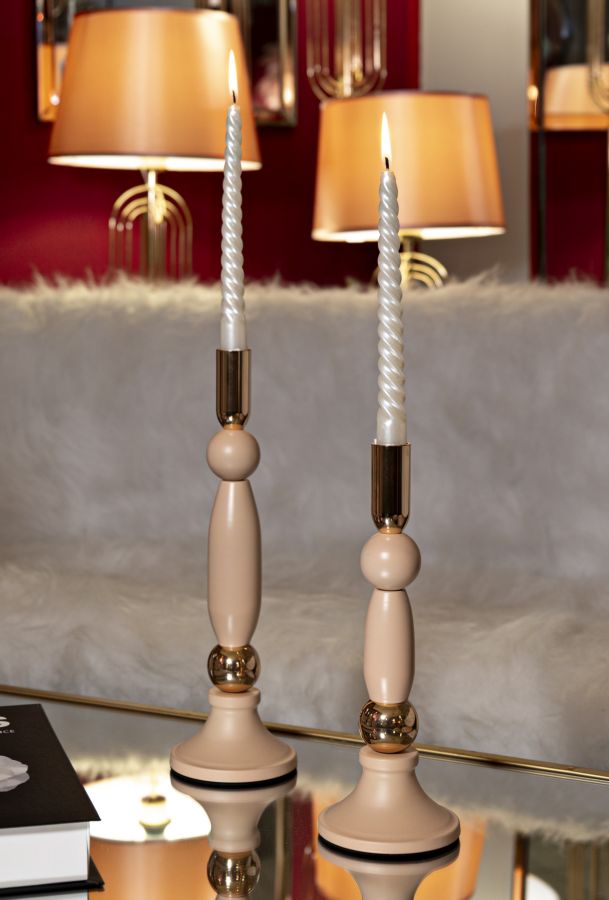 CANDLE HOLDER STREK PINK SET 2 PCS CM Ø9,5X25-9,5X30 - slika 4