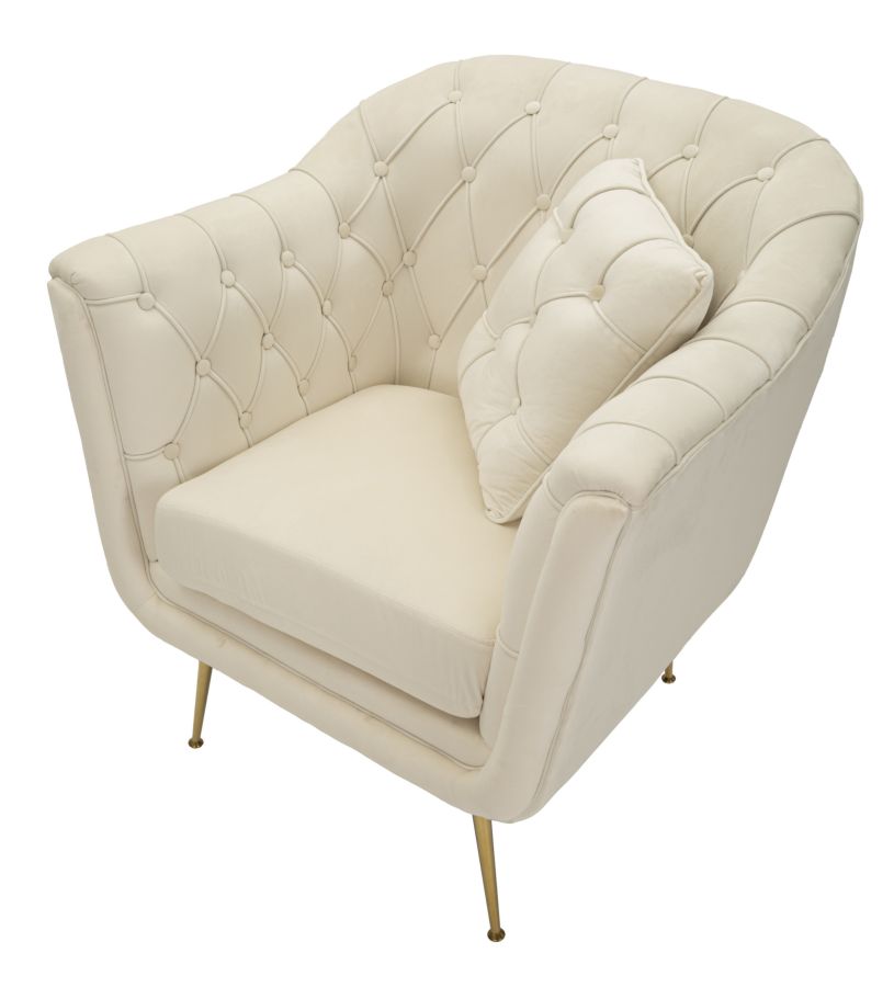 BUDAPEST ARMCHAIR CREAM WITH CUSHION CM 88X83X91 - slika 5