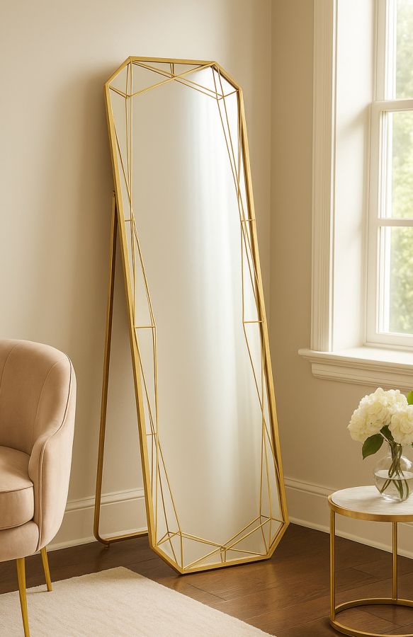 FLOOR MIRROR GOLD CM 46X2-57X153 (MIRROR SIZE CM 43X150) - slika 7