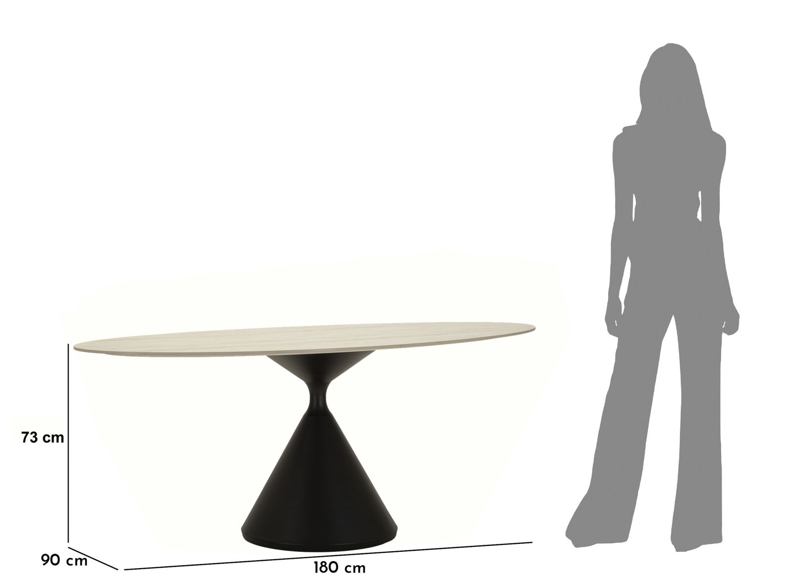 DINING TABLE SPACE CM 180X90X73 - slika 8