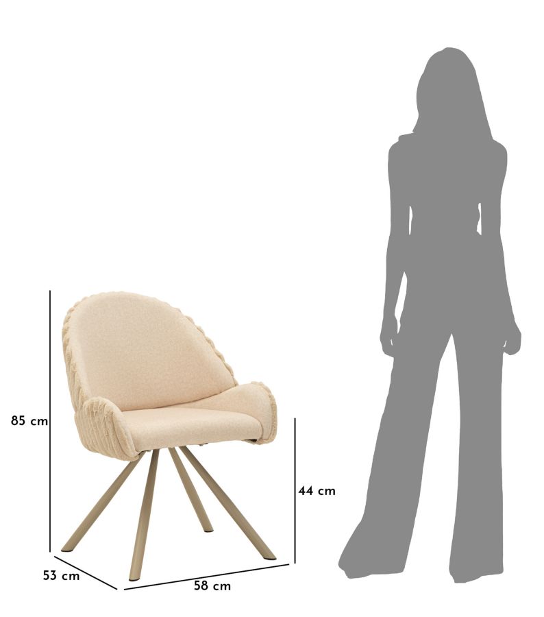 SEDIA STOCCOLMA -A-CREMA SET 2 PZ CM 58X53X85 - slika 10