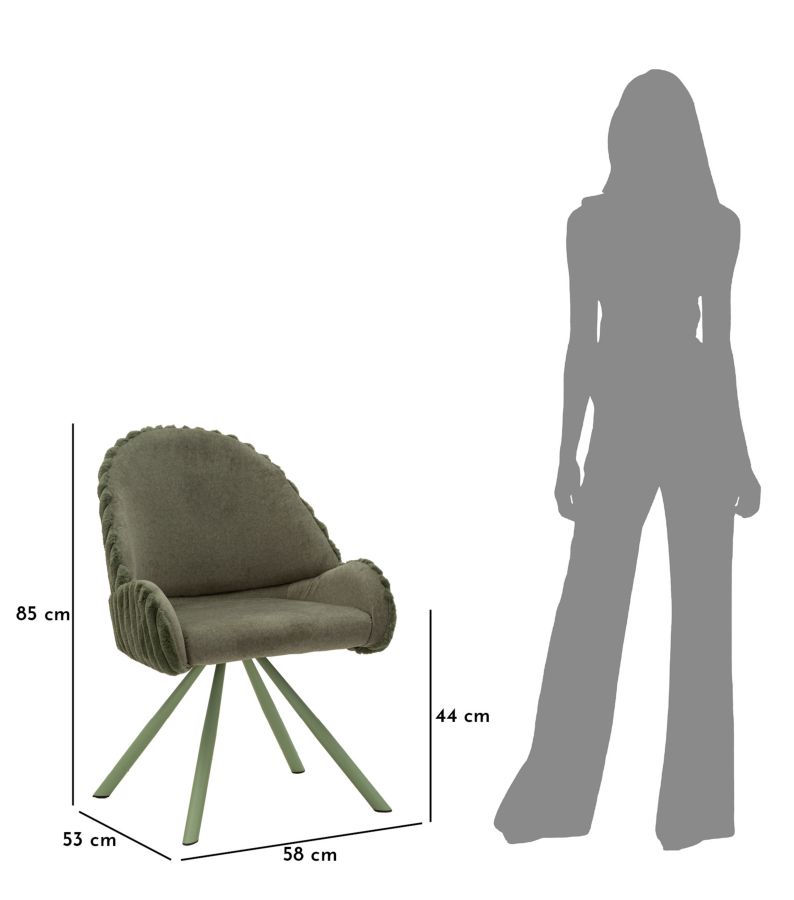 SEDIA STOCCOLMA -A- VERDE SET 2 PZ CM 58X53X85 - slika 10