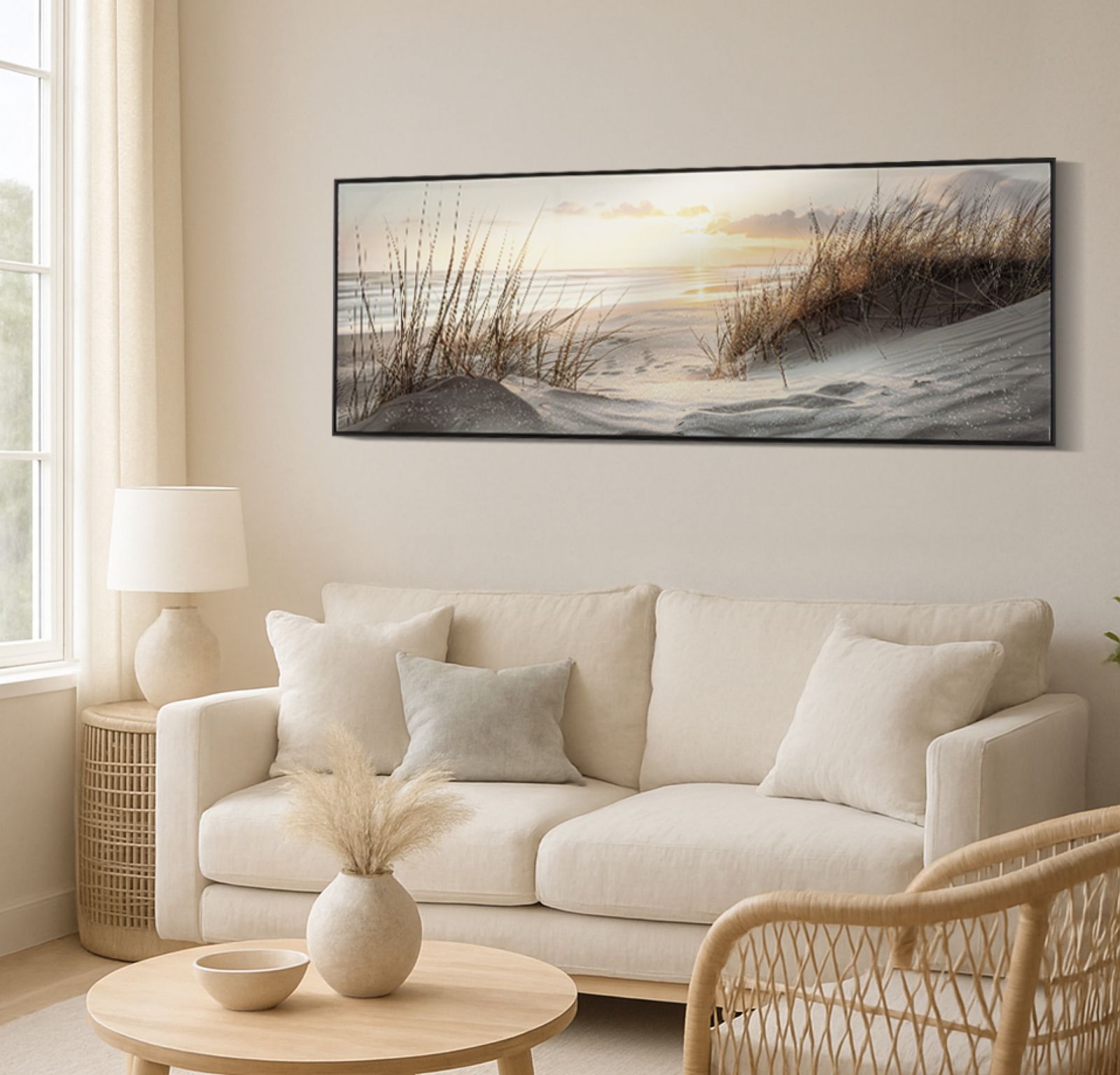 PRINTING ON CANVAS BEACH LAQUARED WITH FRAME -A- CM 152X4X52 - slika 7