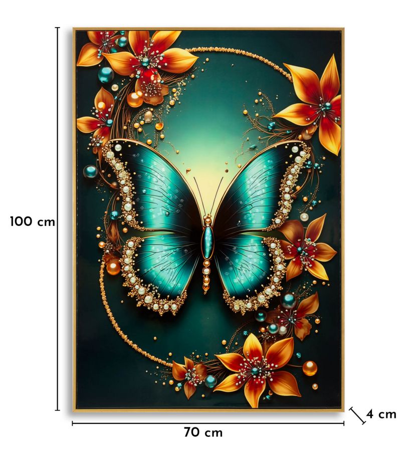PRINTING ON CANVAS BUTTERFLY LAQUARED WITH FRAME-A- CM 70X4X100 - slika 7