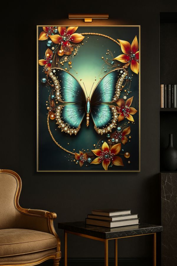 PRINTING ON CANVAS BUTTERFLY LAQUARED WITH FRAME-A- CM 70X4X100 - slika 6
