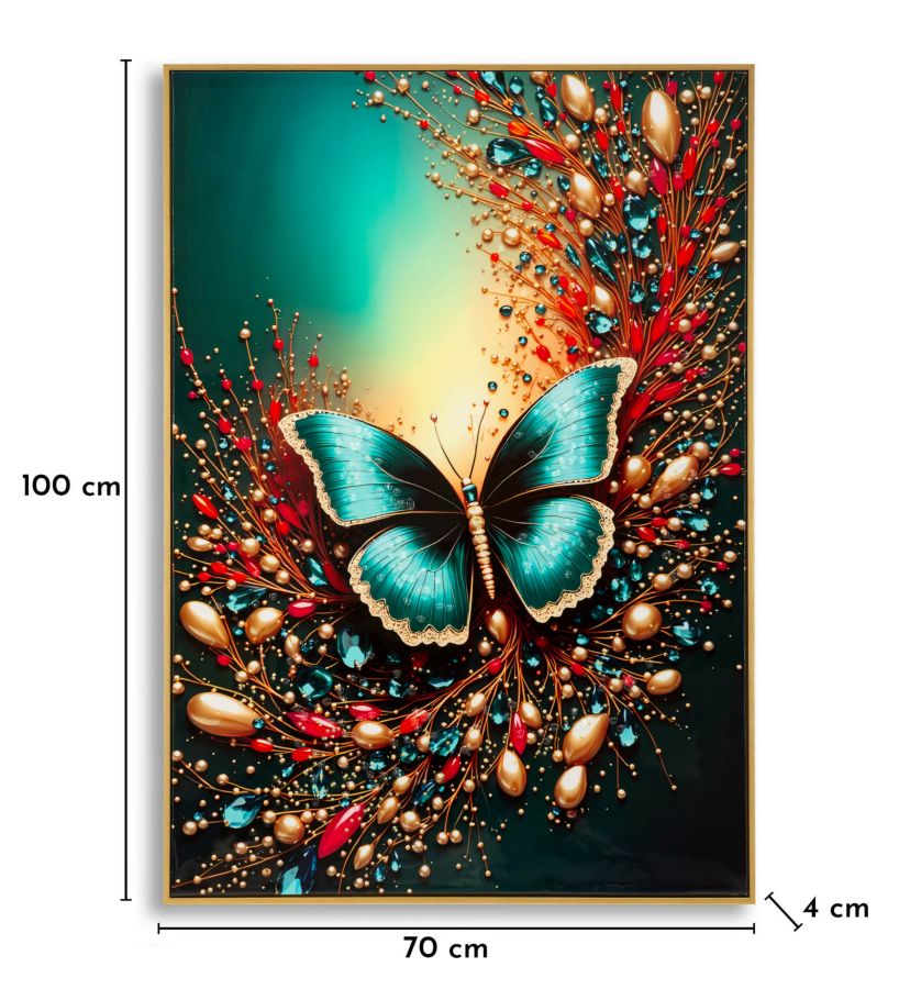 PRINTING ON CANVAS BUTTERFLY LAQUARED WITH FRAME -B- CM 70X4X100 - slika 7