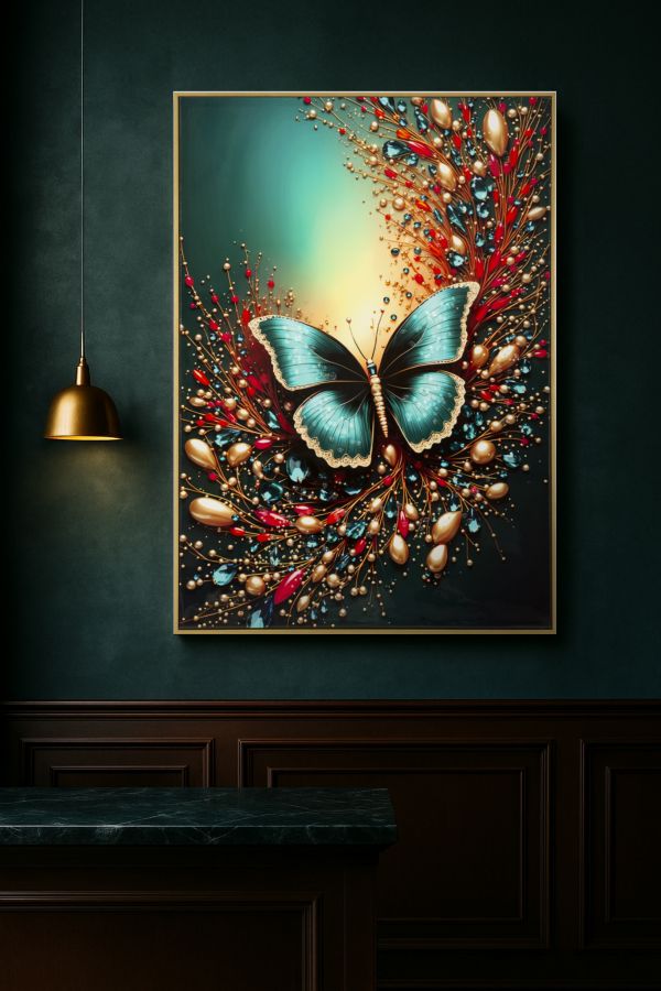 PRINTING ON CANVAS BUTTERFLY LAQUARED WITH FRAME -B- CM 70X4X100 - slika 6