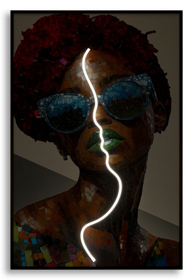 PRINTING ON CANVAS WITH LED AFRO CM 60X3,5X90 (3D ACRILIC APPLICATION) - slika 5