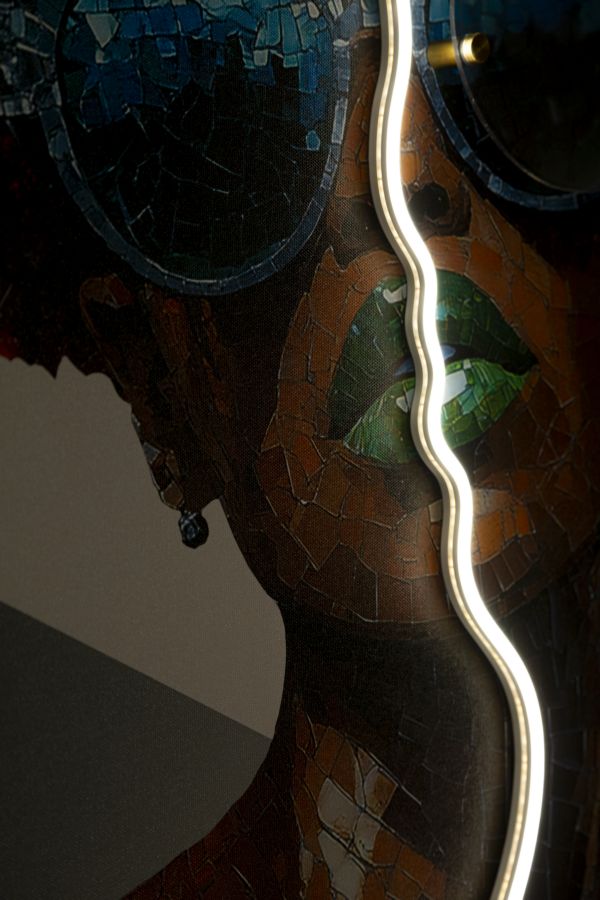 PRINTING ON CANVAS WITH LED AFRO CM 60X3,5X90 (3D ACRILIC APPLICATION) - slika 6