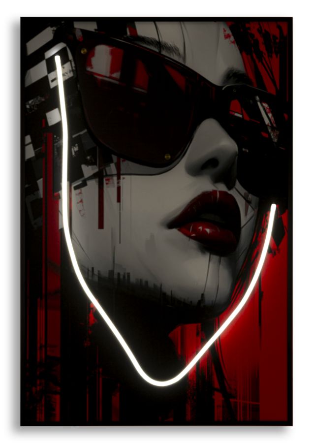 PRINTING ON CANVAS WITH LED PSYCO -A- CM 60X3,5X90 (3D ACRILIC APPLICATION) - slika 4