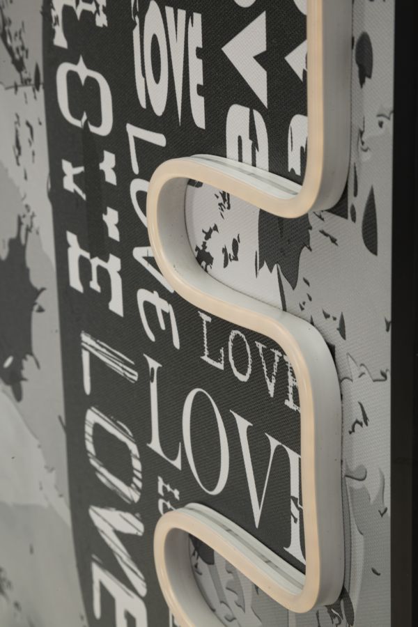 PRINTING ON CANVAS WITH LED LOVE CM 60X3,5X90 (3D ACRILIC APPLICATION) - slika 5
