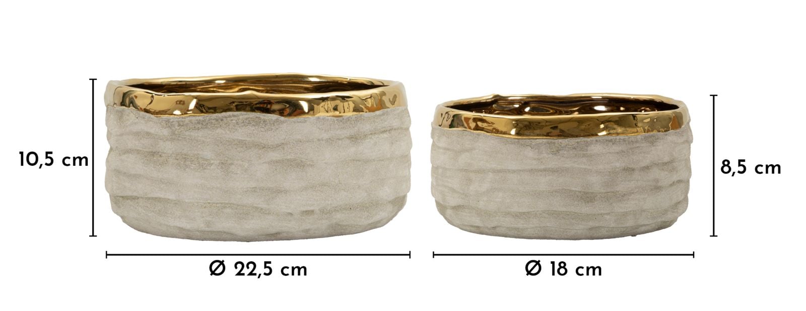LIMA LOW CACHEPOT SET 2 PCS CM Ø 22,5X10,5-18X8,5 - slika 6