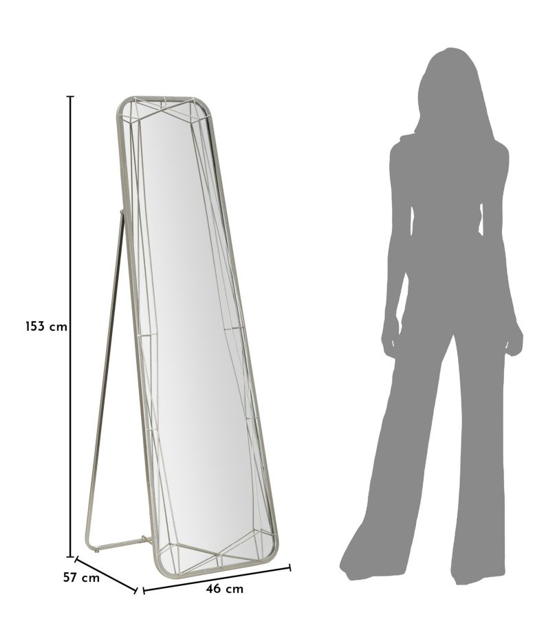 FLOOR MIRROR SILVER CM 46X2-54X153 (MIRROR SIZE CM 43X150) - slika 8