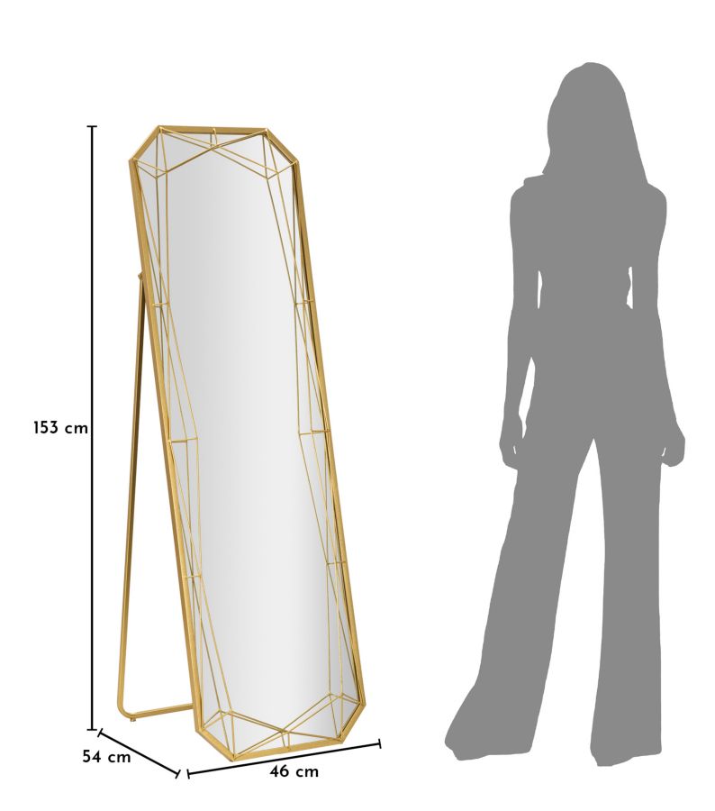 FLOOR MIRROR GOLD CM 46X2-57X153 (MIRROR SIZE CM 43X150) - slika 8