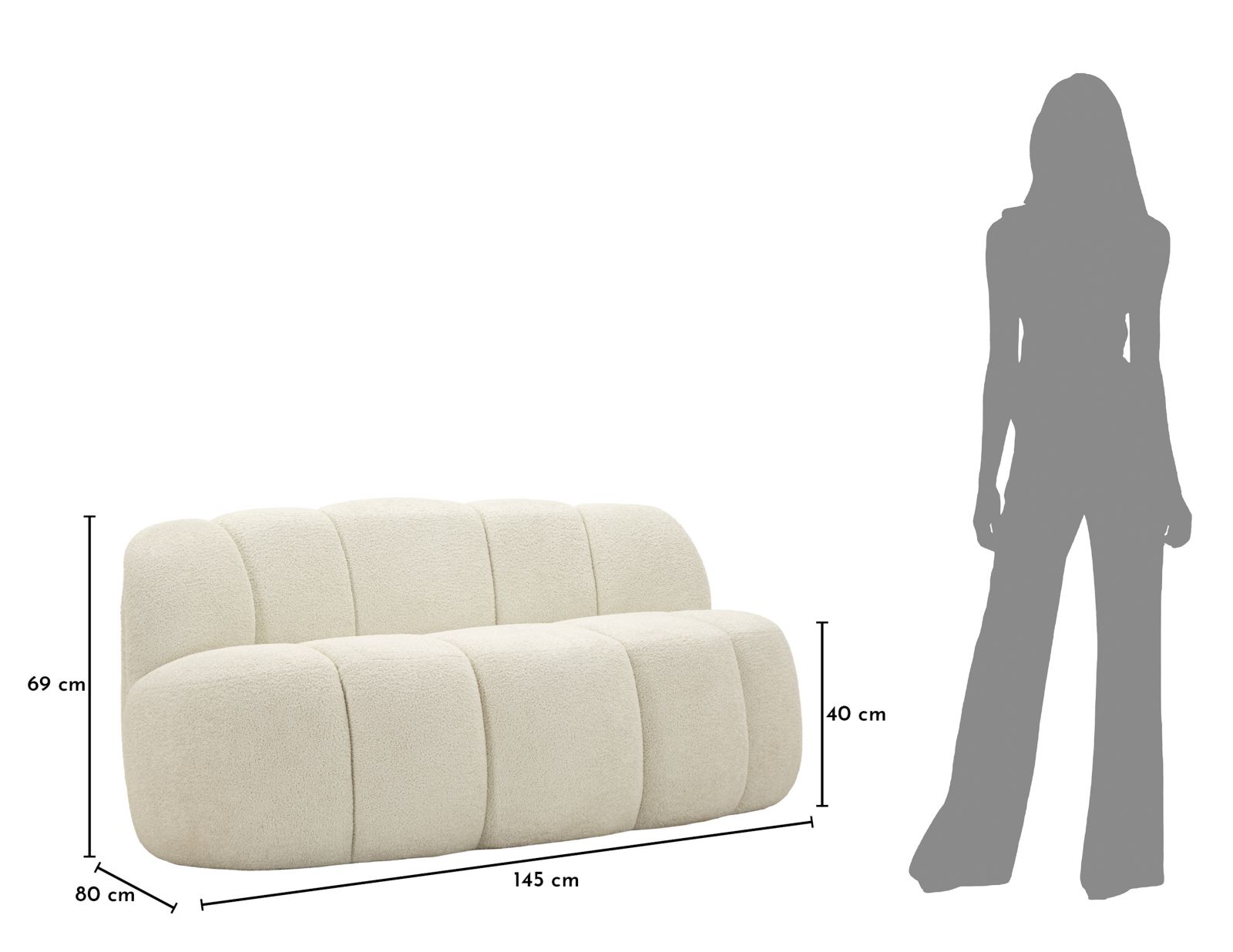 BALL 2 SEAT SOFA' WHITE CM 145X80X69 - slika 11