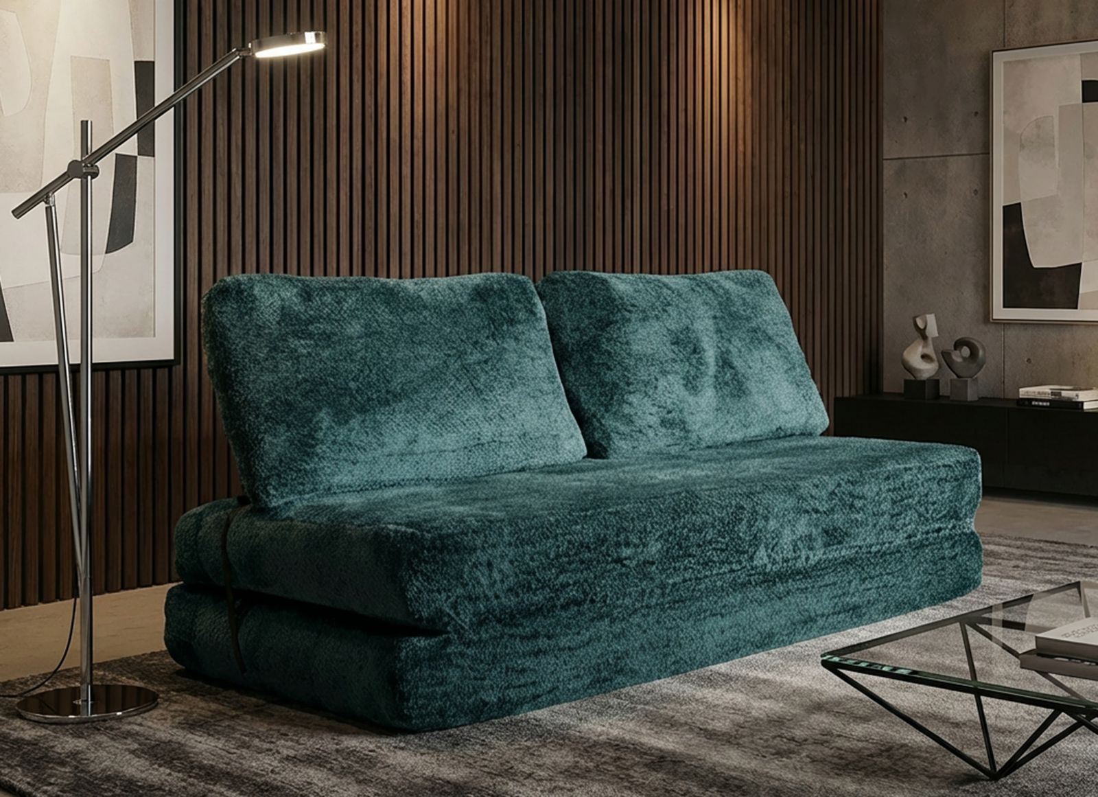 FASTER SOFA/BED TEAL CM 150X100X80 (COMPRESSED - BED SIZE CM 213X150X18) - slika 13