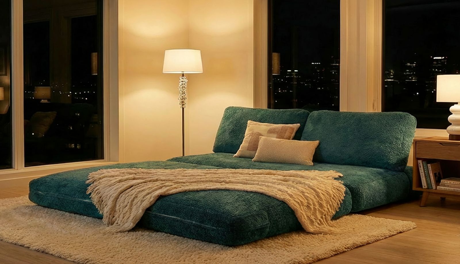 FASTER SOFA/BED TEAL CM 150X100X80 (COMPRESSED - BED SIZE CM 213X150X18) - slika 14