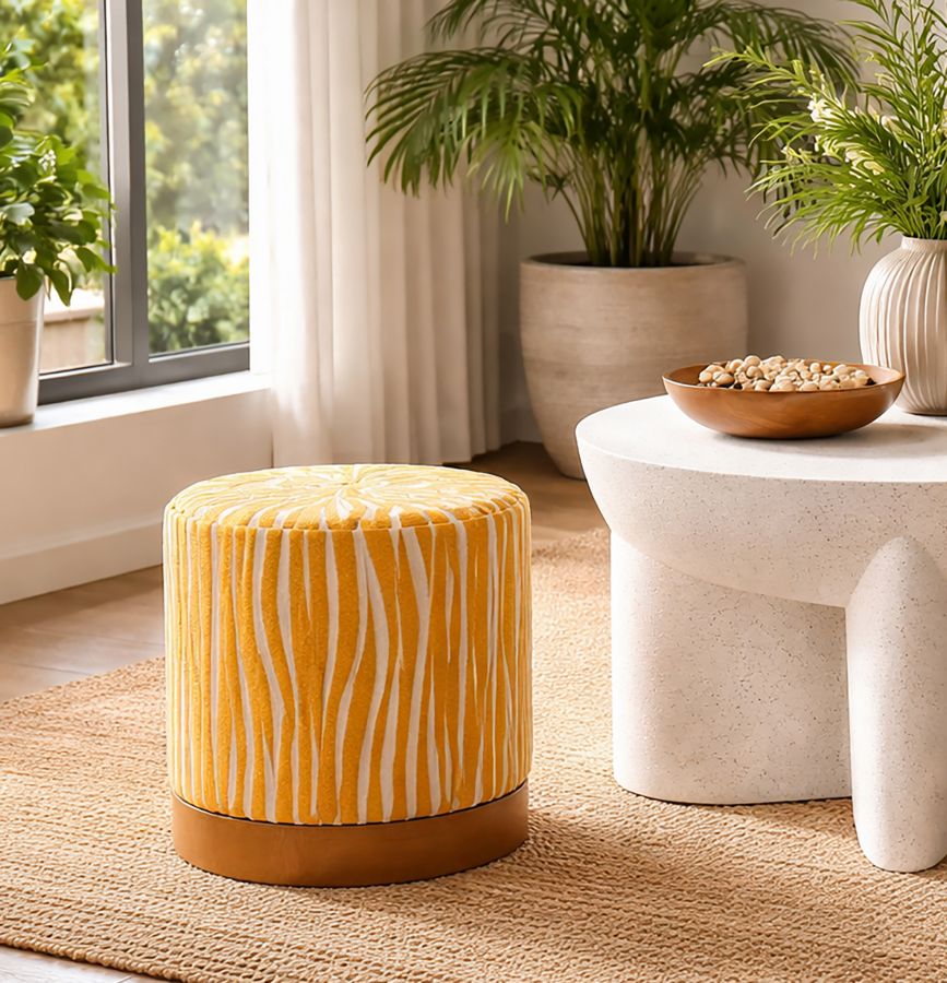 SAVANA POUF MUSTARD CM Ø 40X40 - slika 5