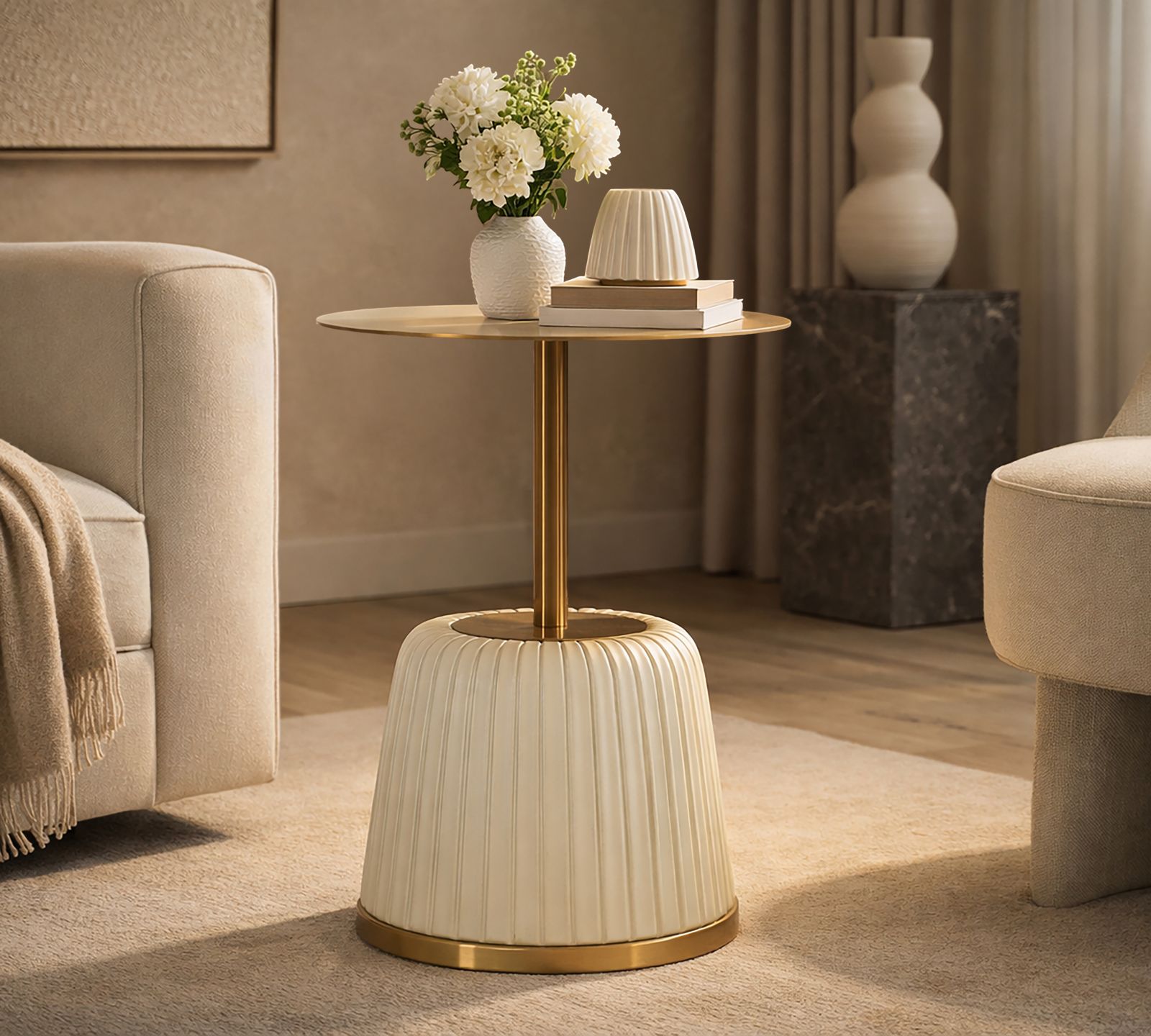 EGLE END TABLE WHITE CM Ø 40X55 - slika 5