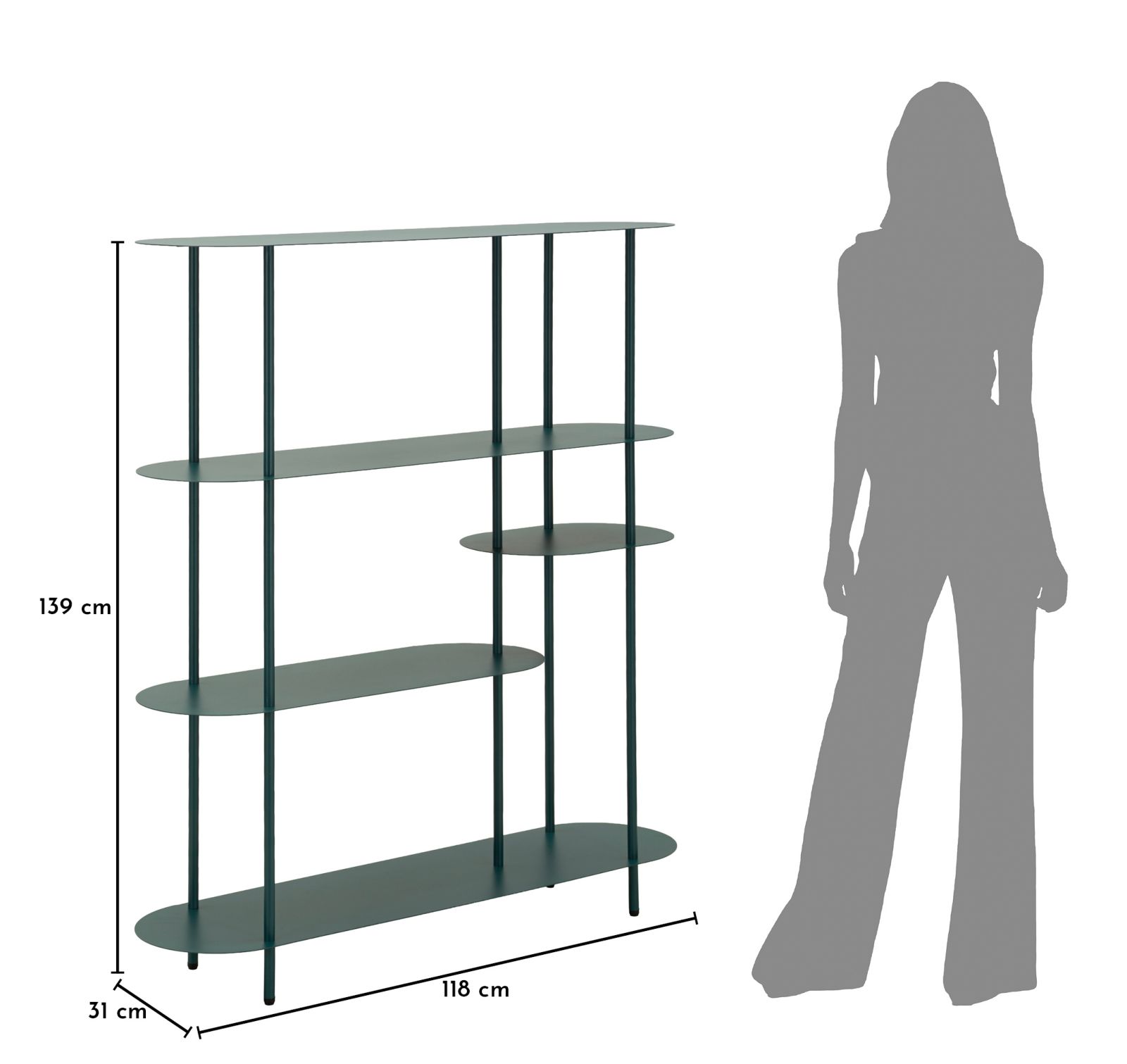 SATURN BOOK SHELF DOVE TEALCM 118X31X139 - slika 9