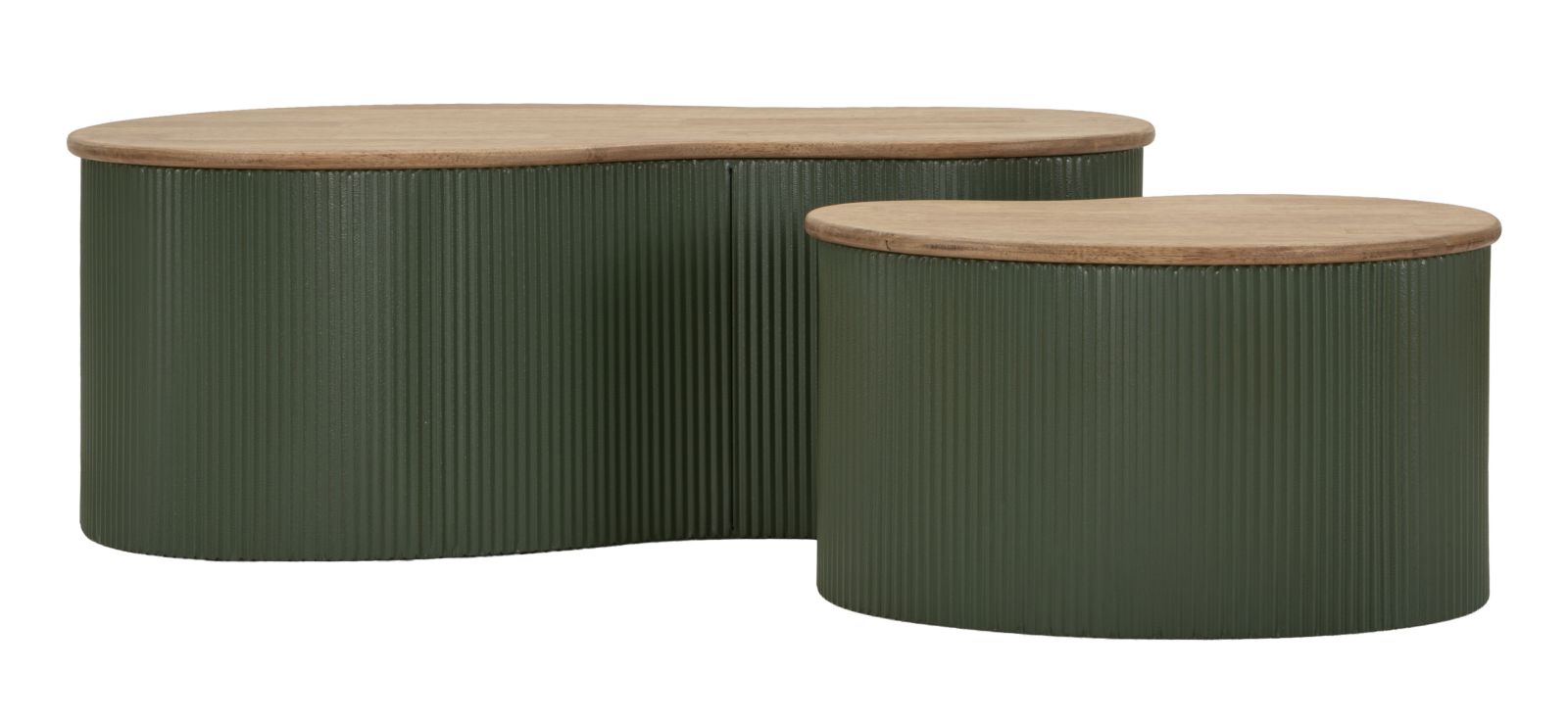 FRANKFURT COFFEE TABLE GREEN SET 2 PCS CM 87X53X32-50X35X28 - slika 2