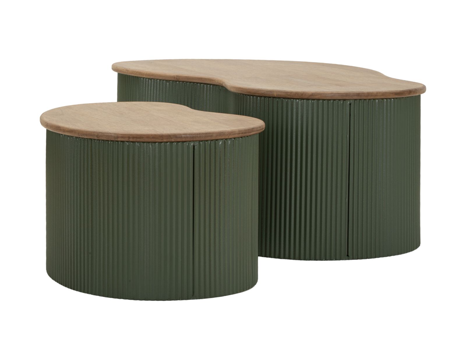 FRANKFURT COFFEE TABLE GREEN SET 2 PCS CM 87X53X32-50X35X28 - slika 4