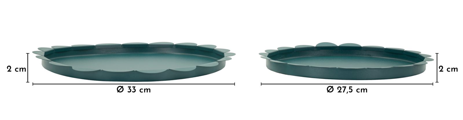SATURN TRAY ROUND TEAL SET 2 PCS CM Ø 33X2-27,5X2 - slika 6