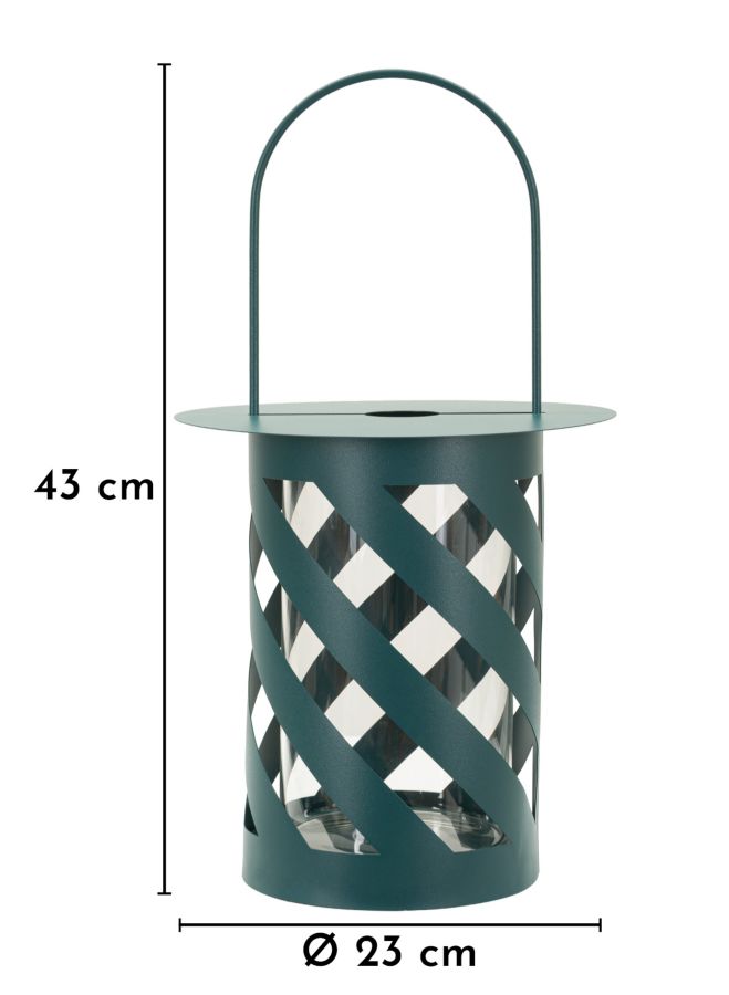 TWIST SATURN LANTERN TEAL CM Ø 23X43 - slika 7