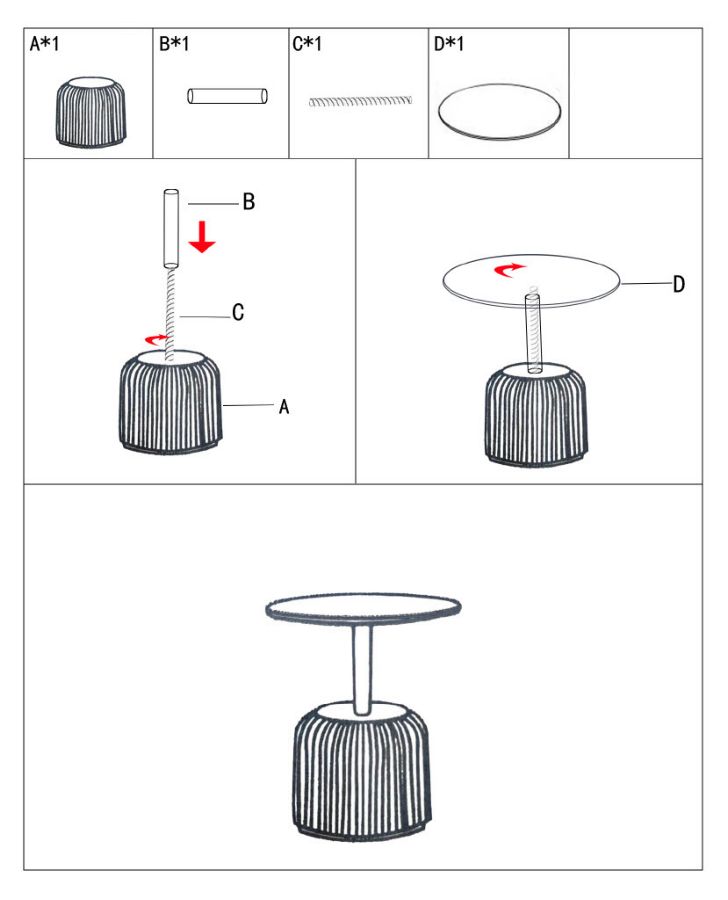 EGLE END TABLE WHITE CM Ø 40X55 - slika 7