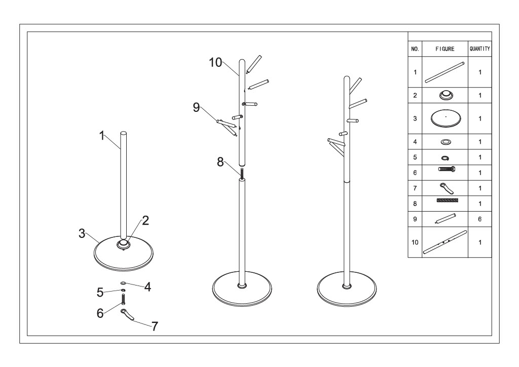 HANG CLOTHES TREE CM Ø 36X172 - slika 9