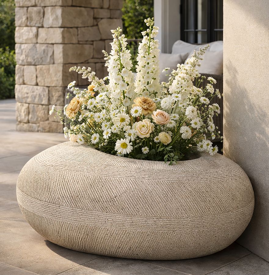 STONE VASE HOLDER CM 78,5X56X33,5 (HOLE CM Ø 28) - slika 5