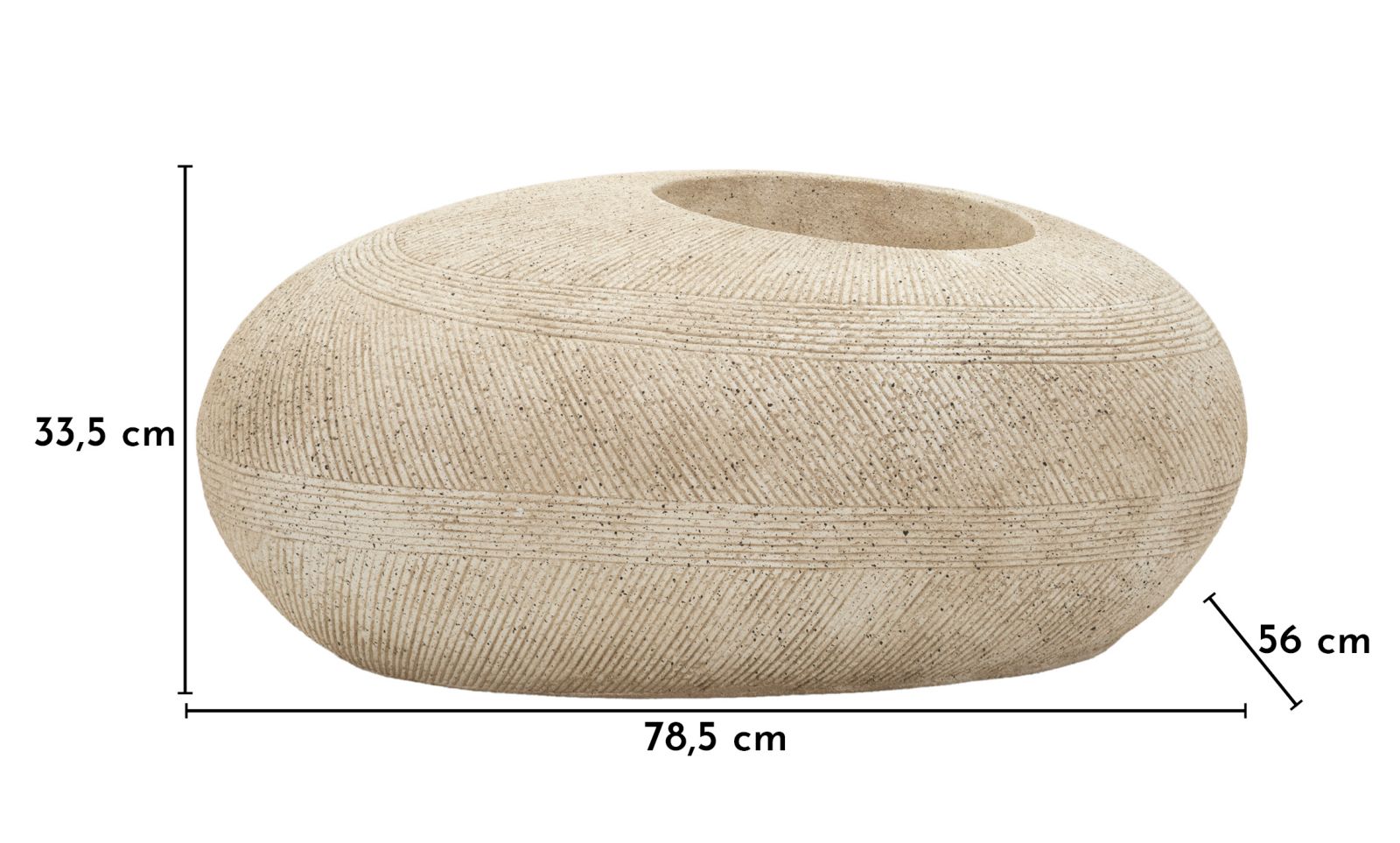STONE VASE HOLDER CM 78,5X56X33,5 (HOLE CM Ø 28) - slika 7
