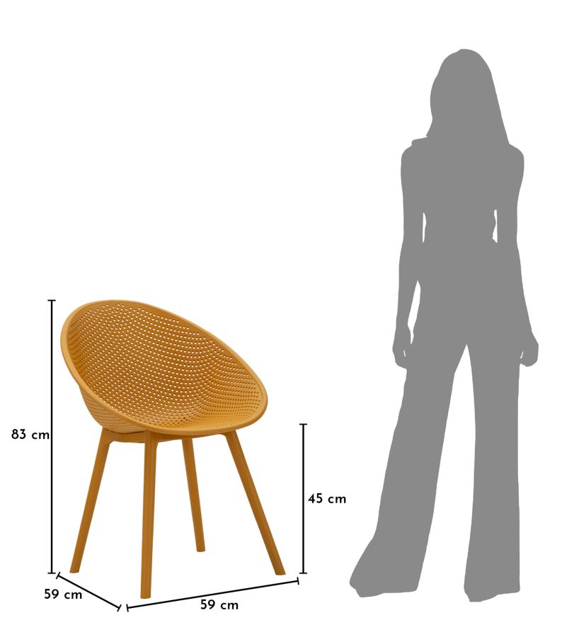 IBIZA MUSTARD CHAIR SET 2 PCS CM 59X59X83 (SEAT HEIGHT CM 45) - slika 11