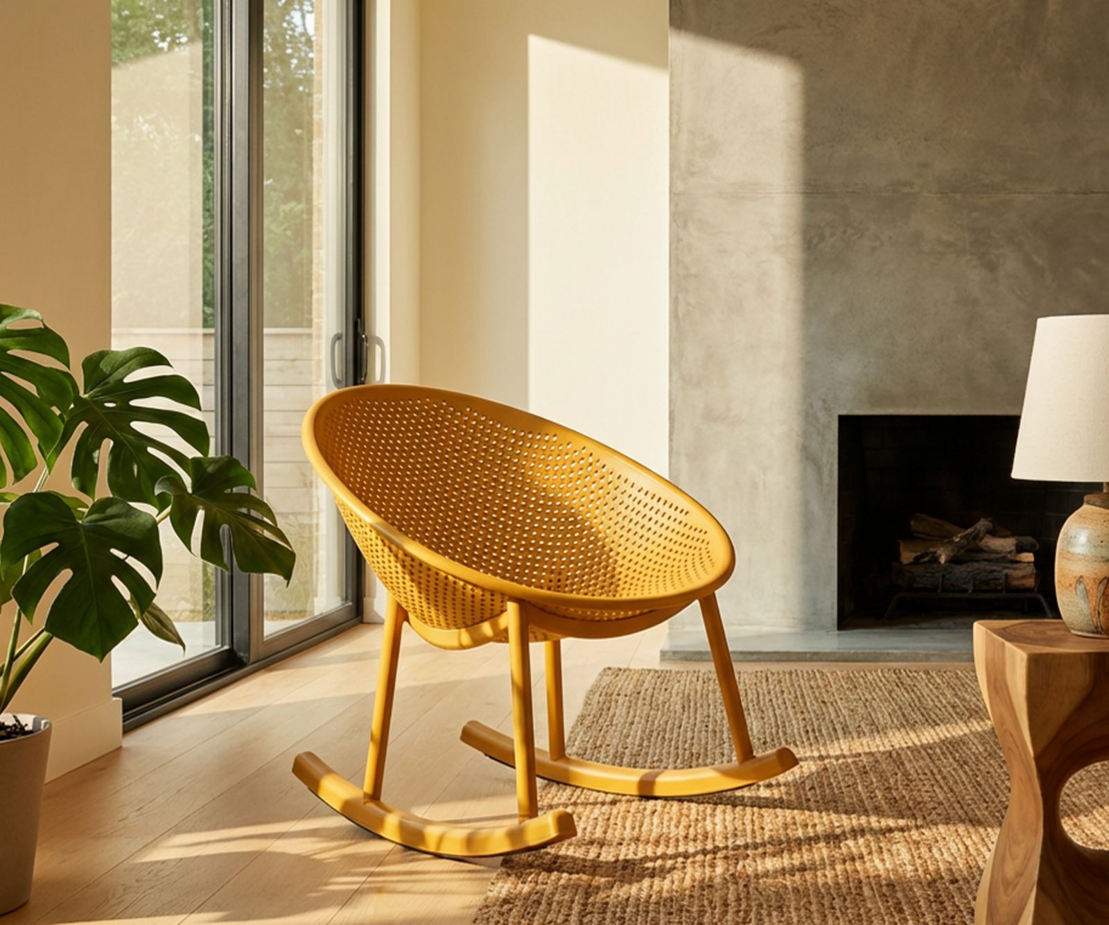 IBIZA MUSTARD ROCHING CHAIR CM 66X88X80 (SEAT HEIGHT CM 38) - slika 10