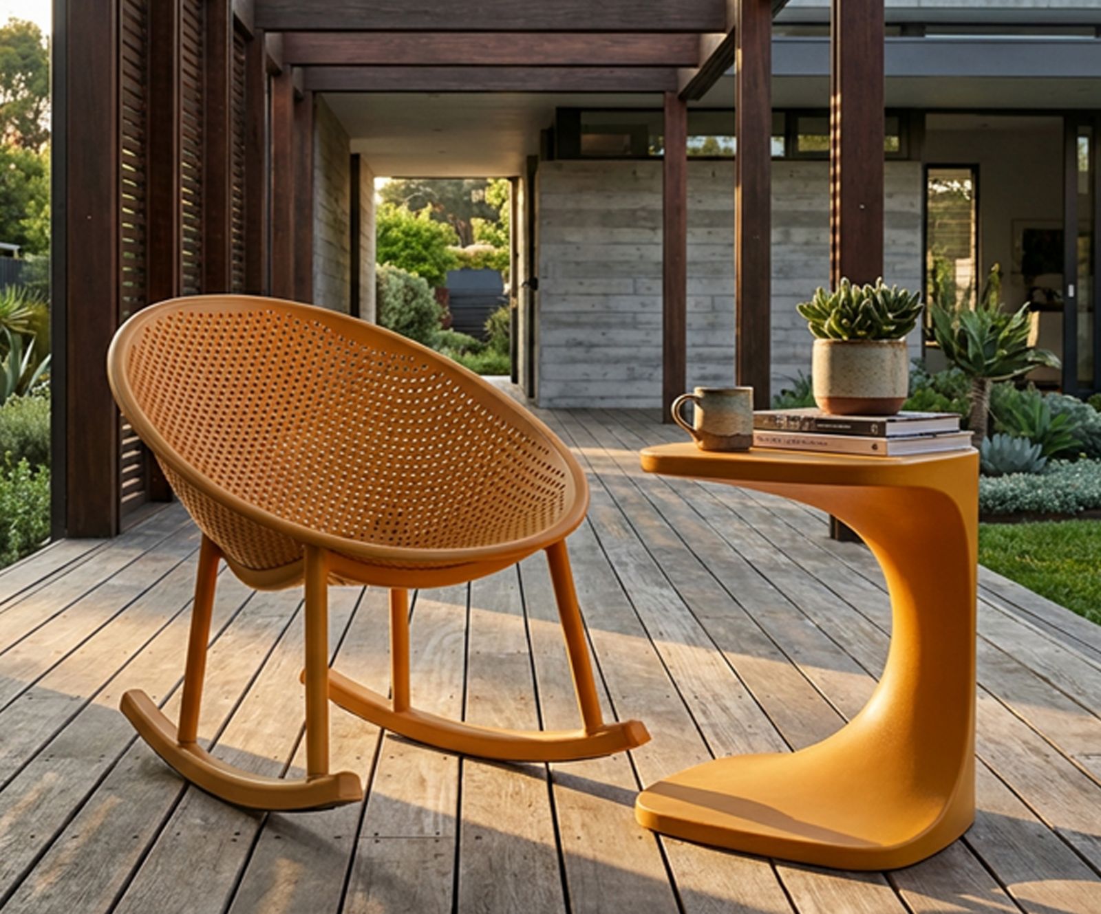 IBIZA MUSTARD ROCHING CHAIR CM 66X88X80 (SEAT HEIGHT CM 38) - slika 11