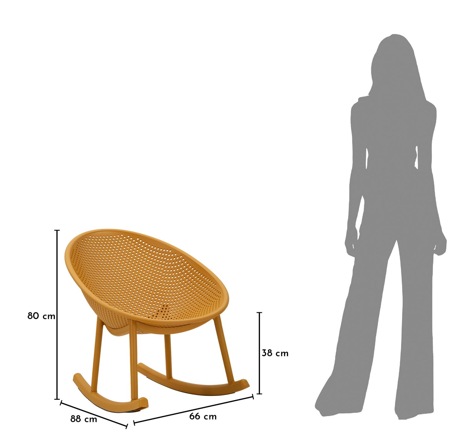 IBIZA MUSTARD ROCHING CHAIR CM 66X88X80 (SEAT HEIGHT CM 38) - slika 12