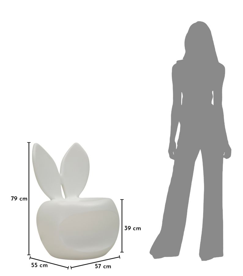 BUNNY WHITE CHAIR CM 57X55X79 (SEAT HEIGHT CM 39) - slika 10
