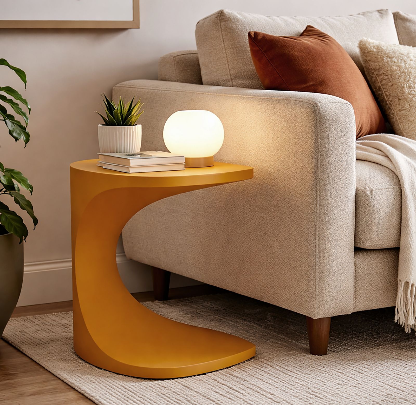 IBIZA MUSTARD END TABLE CM 42X42X52 - slika 7
