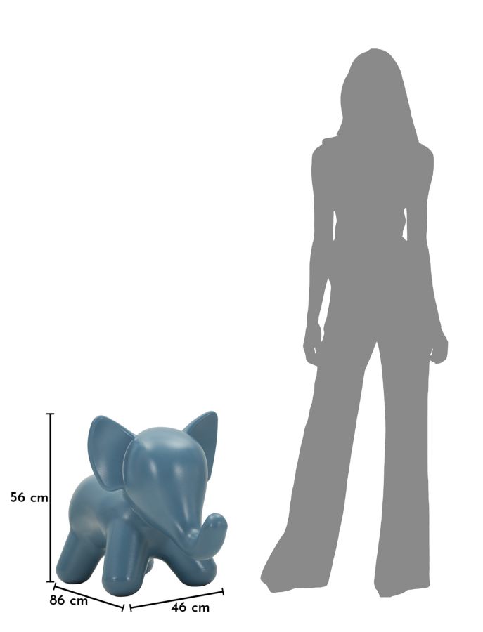 ELEPHANT BLUE STOOL CM 86X46X56 - slika 10