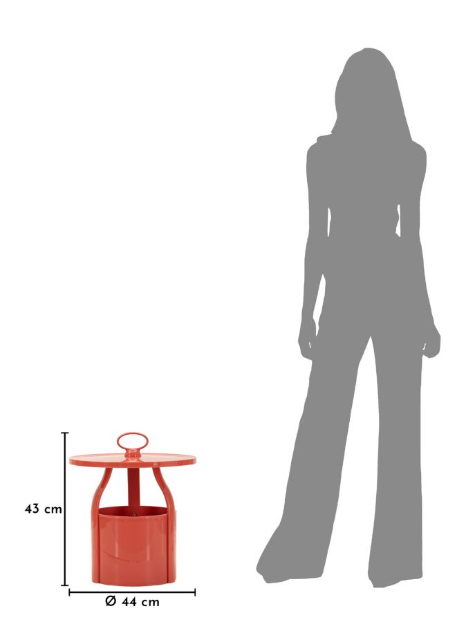 IRIS END TABLE RED CM Ø 44X43 - slika 7