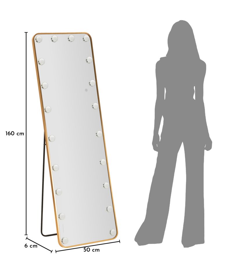LED FLOOR MIRROR HOLLYWOOD RECTANGULAR CM 50X6-45X160 (3 COLOR LIGHT) - slika 9