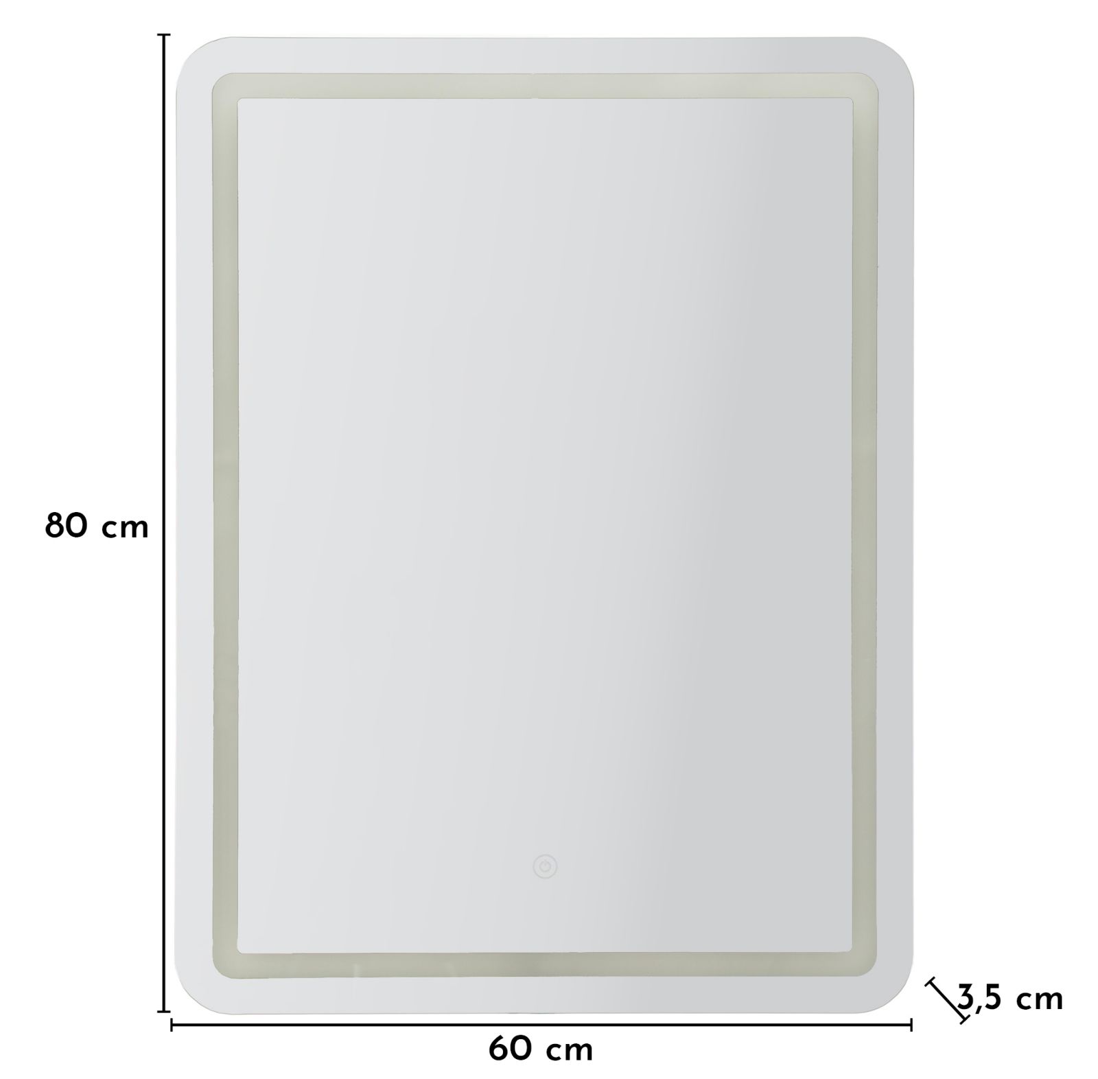 LED WALL MIRROR SIMPLE RECTANGULAR CM 60X3,5X80 (3 COLOR LIGHT) - slika 7