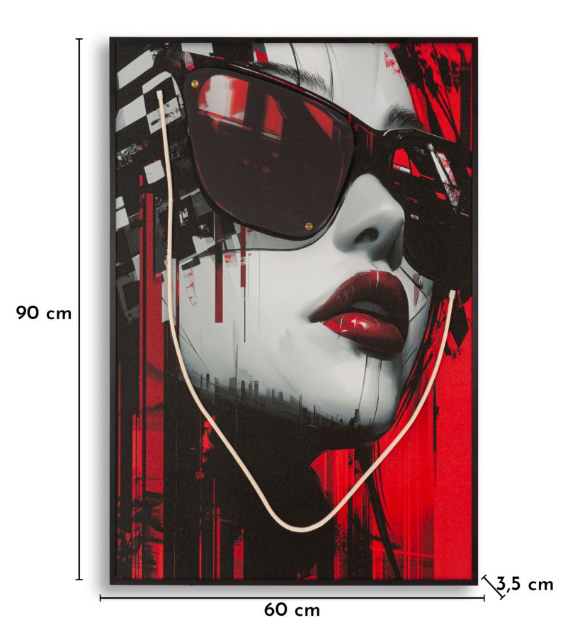 PRINTING ON CANVAS WITH LED PSYCO -A- CM 60X3,5X90 (3D ACRILIC APPLICATION) - slika 8