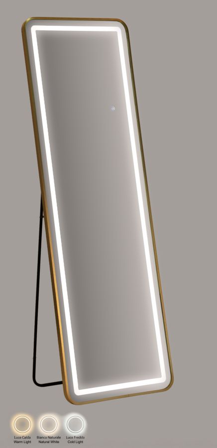 LED FLOOR MIRROR SIMPLE RECTANGULAR CM 50X3-38X160 (3 COLOR LIGHT) - slika 9