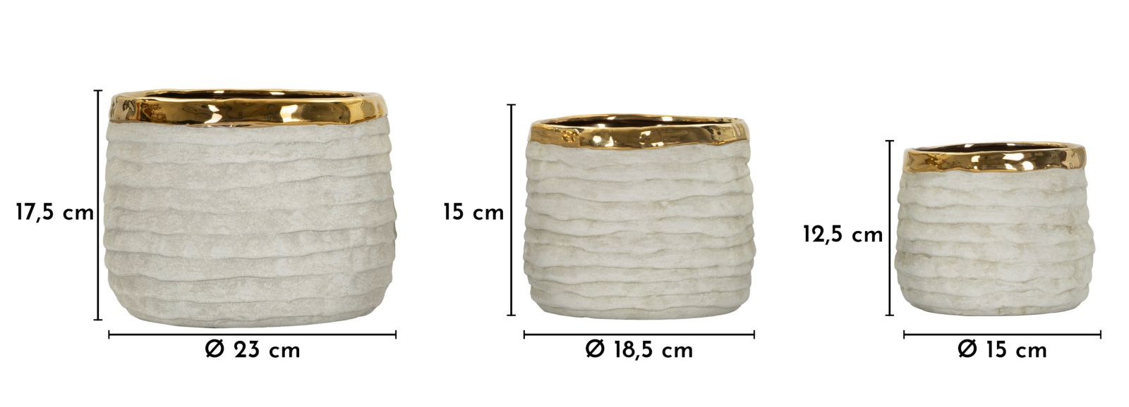 LIMA TALL CACHEPOT SET 3 PCS CM Ø 23X17,5-18,5X15-15X12,5 - slika 8